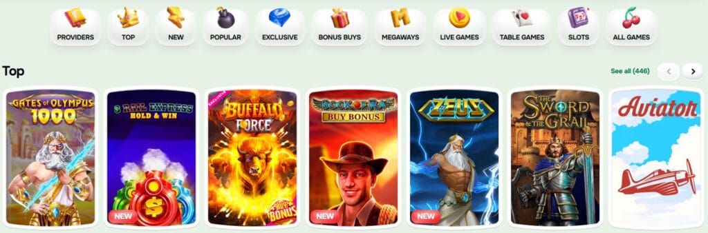 Game Selection at Casinolo Casino